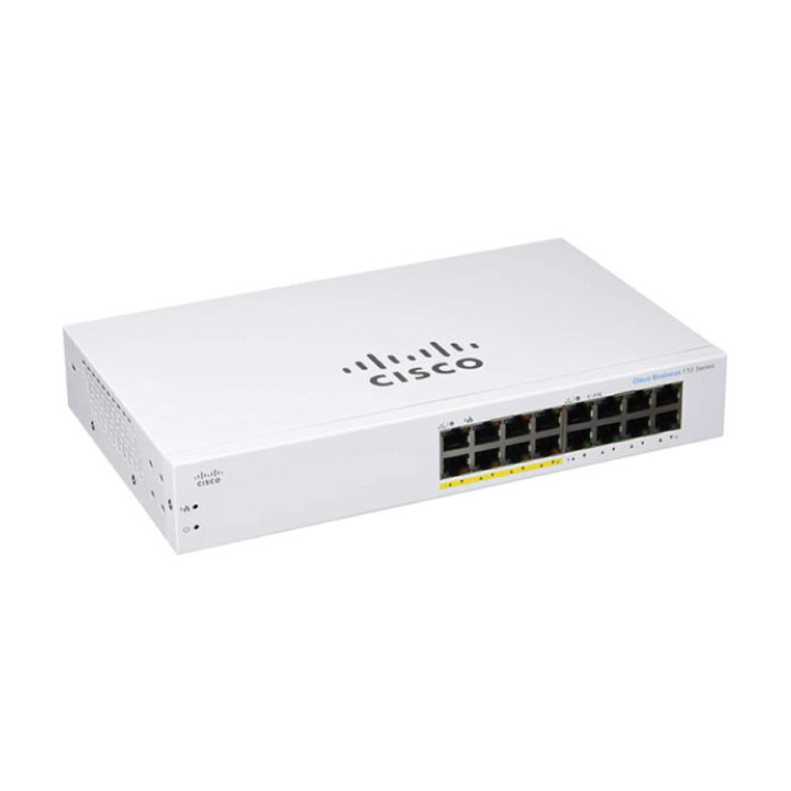 Unmanaged Switch 16 cổng Gigabit PoE Cisco CBS110-16PP-EU (8 cổng PoE 64W)