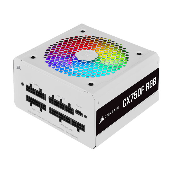 Nguồn Corsair CX750F RGB White 80 Plus Bronze Full Modul CP-9020227-NA