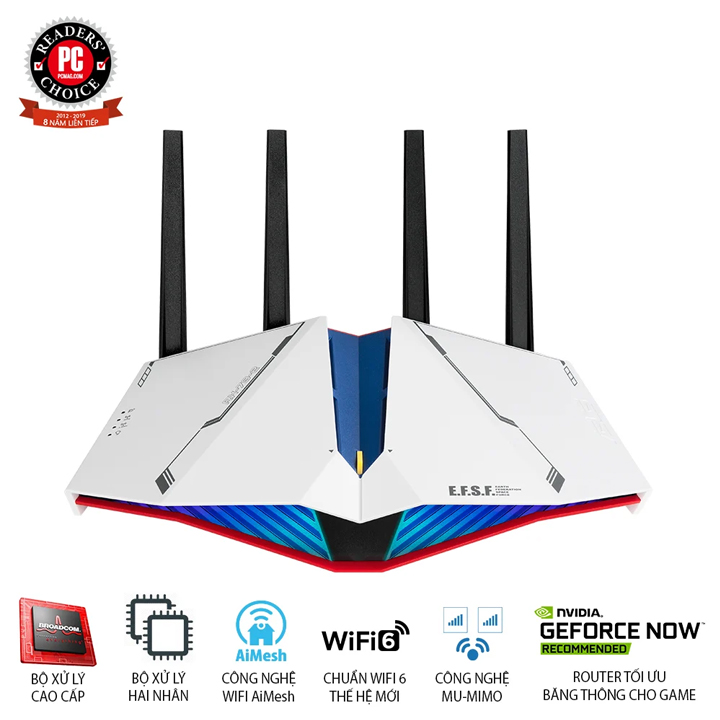 Gaming Router ASUS GUNDAM EDITION AX5400 Dual Band WiFi 6 RT-AX82U (G)