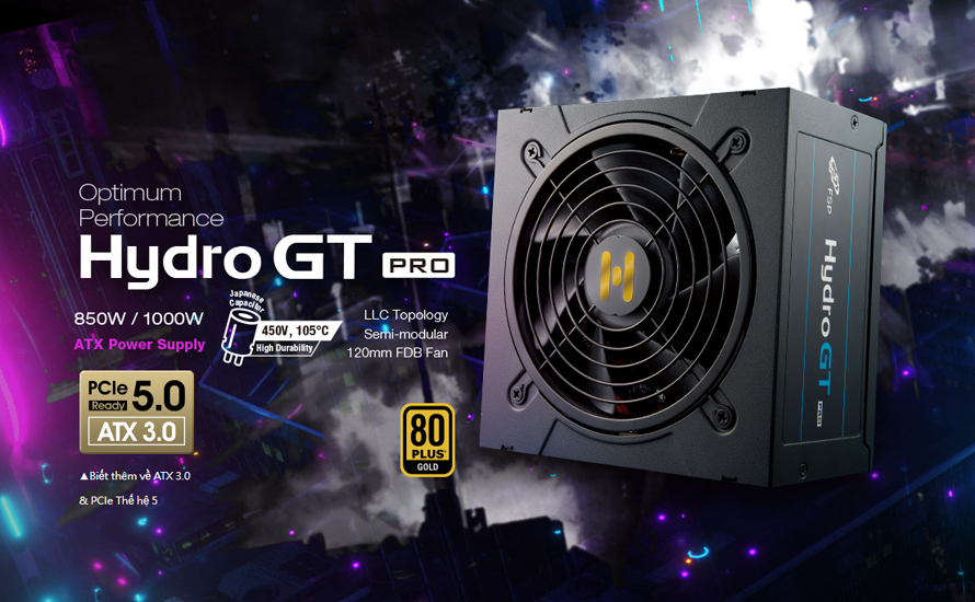 Nguồn máy tính FSP Hydro GT PRO ATX3.0 PCIe5.0 850W 80 Plus Gold