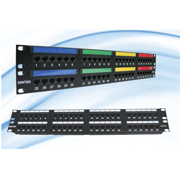 Thanh phối cáp Cat.6 48 Port 19 inch DINTEK 1402-04012 (Patch Panel)