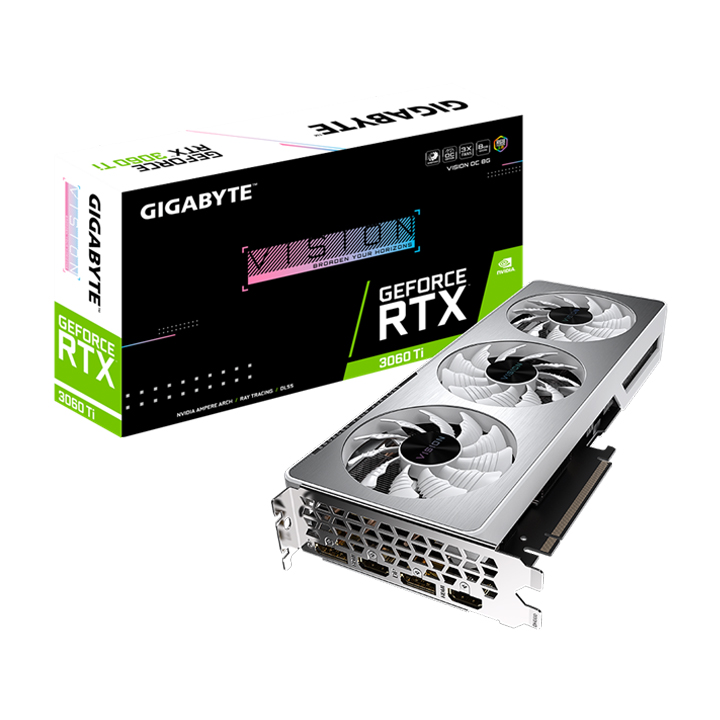 Card màn hình Gigabyte GeForce RTX™ 3060 Ti VISION OC 8G GV-N306TVISION OC-8GD