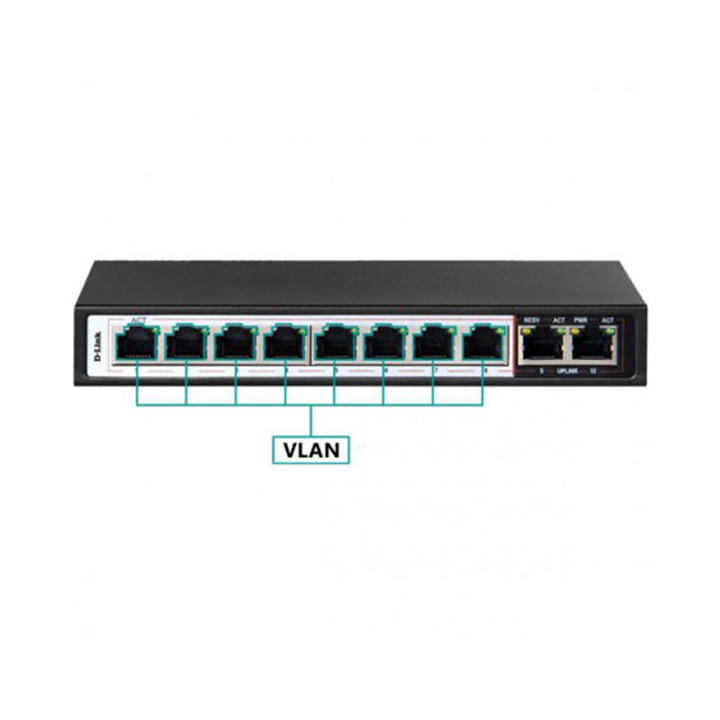 Switch 10 Port 10/100 with 8 PoE port D-Link DES-F1010P-E