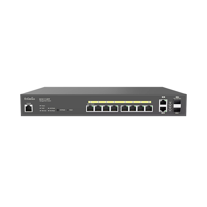 Cloud Managed Gigabit Switch 8 Port PoE+ ENGENIUS ECS1112FP