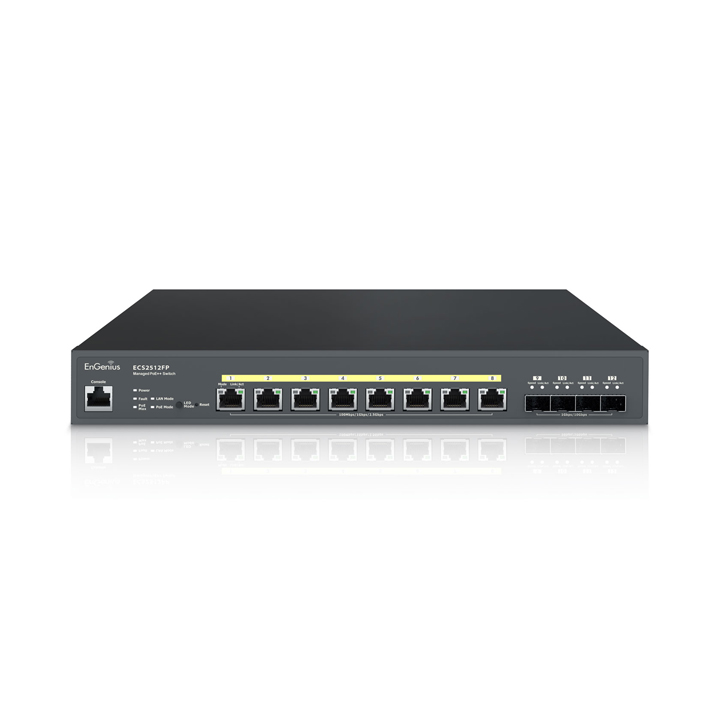 Cloud Managed Multi Gigabit Switch 8 Port 2.5Gb PoE++ ENGENIUS ECS2512FP