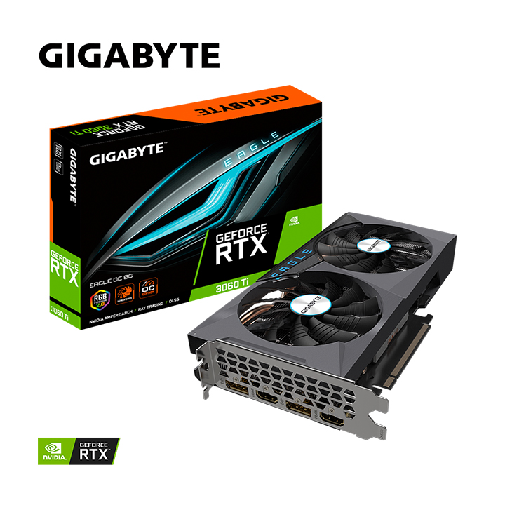 Card màn hình Gigabyte GeForce RTX™ 3060 Ti EAGLE OC O8G GV-N306TEAGLE OC-8GD