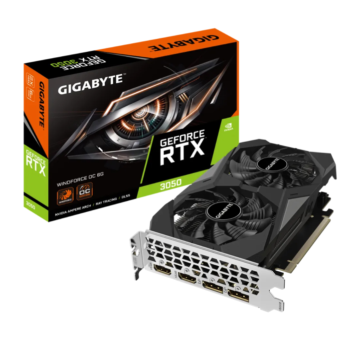 Card màn hình GIGABYTE GeForce RTX™ 3050 WINDFORCE OC 6G (N3050WF2OC-6GD)