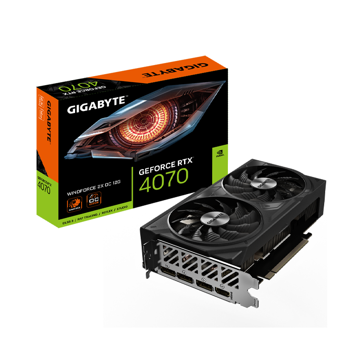 Card màn hình Gigabyte GeForce RTX­­ 4070 WINDFORCE 2X OC 12G