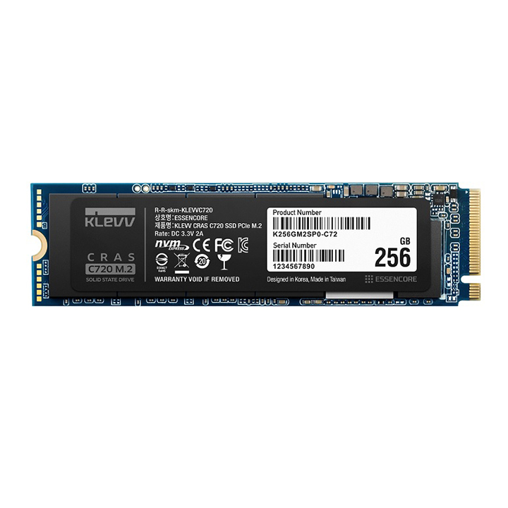 Ổ cứng SSD Klevv CRAS C720 256GB M2 2280 NVMe PCIe Gen3x4 – K256GM2SP0-C72 (Read/Write 3200/1300 MB/s, TLC Nand)