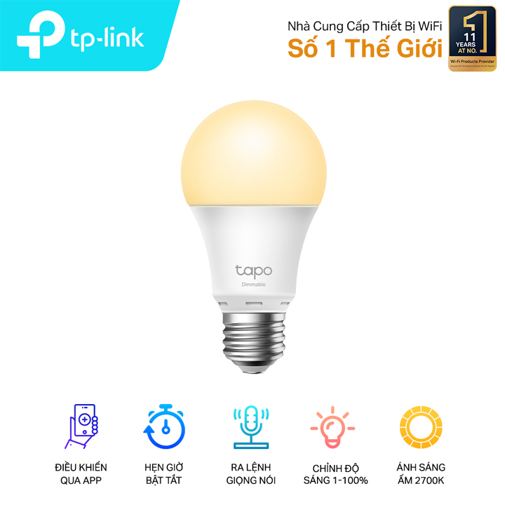 Bóng Đèn Wi-Fi Thông Minh, Điều Chỉnh Ánh Sáng TP-Link Tapo L510E