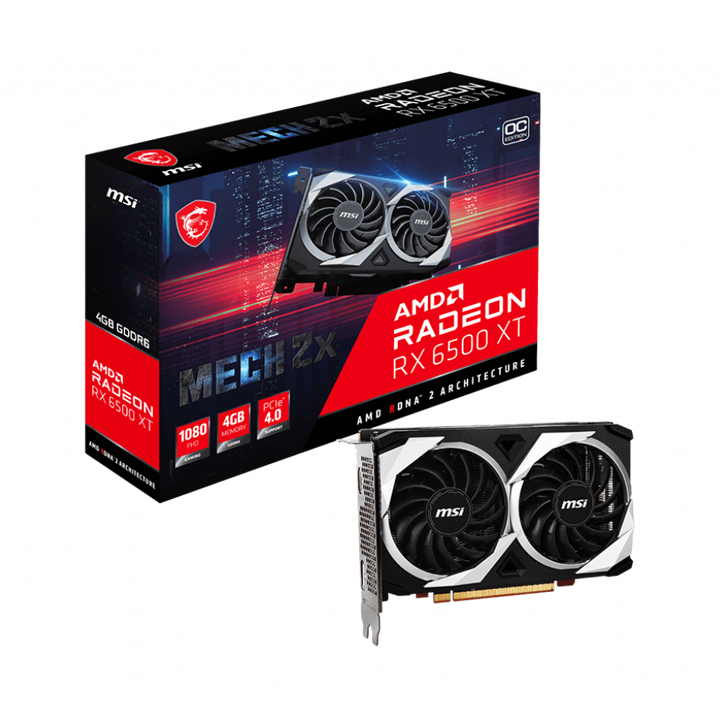 Card màn hình MSI Radeon RX 6500 XT MECH 2X 4G OC