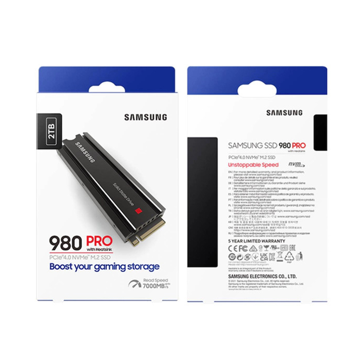 Ổ cứng SSD Samsung 980 PRO w/ Heatsink 2TB M.2 2280 NVMe PCIe 4.0 MZ-V8P2T0CW