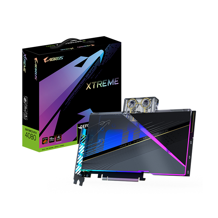 Card màn hình Gigabyte AORUS GeForce RTX™ 4080 16GB XTREME WATERFORCE WB N4080AORUSX WB-16GD