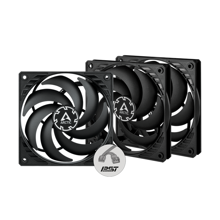 Fan case Arctic P12 Slim PWM PST Black - 3 Pack