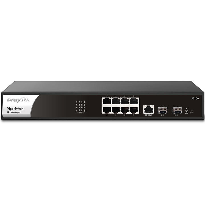 Layer 2+ Managed Switch 8 Port Gigabit PoE Draytek VigorSwitch P2100