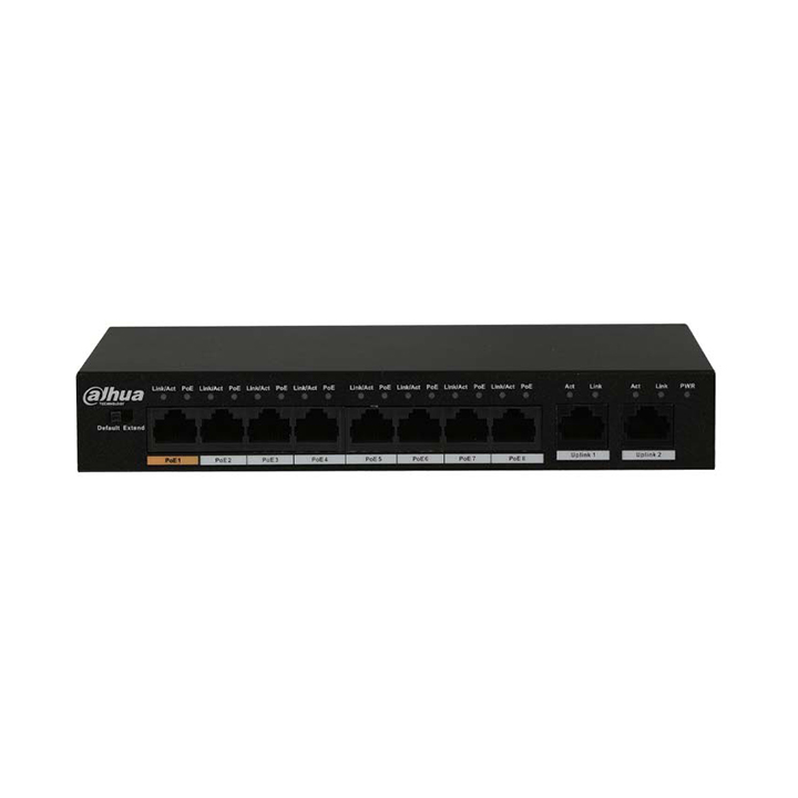 Unmanaged Desktop Switch with 8-Port PoE DAHUA DH-PFS3010-8ET-96