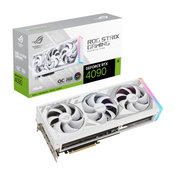 Card màn hình ASUS ROG Strix GeForce RTX™ 4090 24GB GDDR6X White OC Edition (ROG-STRIX-RTX4090-O24G-WHITE)