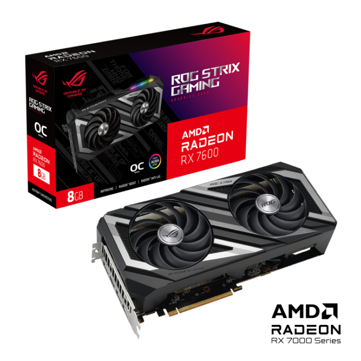 Card màn hình ASUS ROG Strix Radeon™ RX 7600 OC Edition 8GB GDDR6 (ROG-STRIX-RX7600-O8G-GAMING)