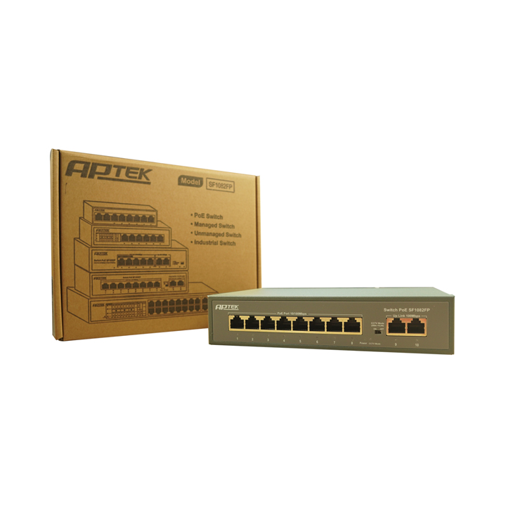 Unmanaged Switch 8 port 100Mbps PoE APTEK SF1082FP