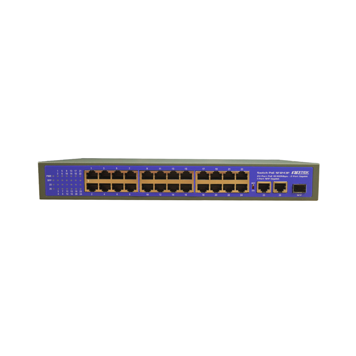 Unmanaged Switch 24 Port 100Mbps PoE APTEK SF1243P