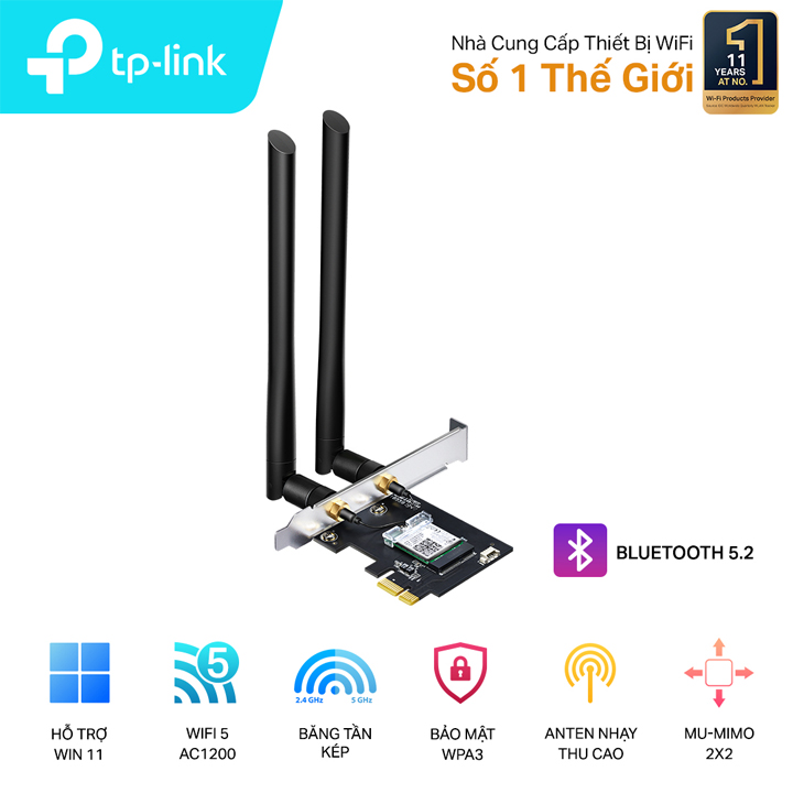 Card mạng WiFi PCIe TP-Link Archer T5E Wireless AC1200