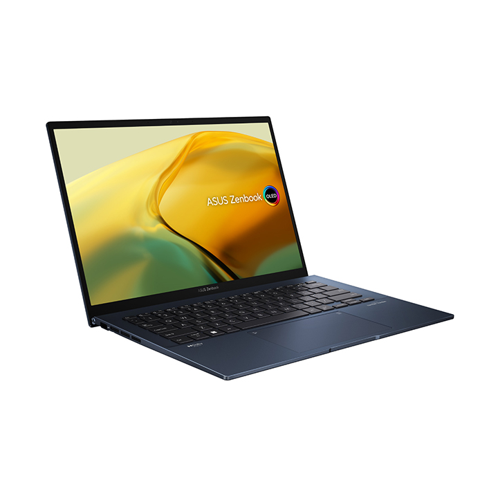 Laptop ASUS ZenBook 14 OLED UX3402VA-KM085W (i5-1340P, 16GB, 512GB SSD_PCIE, Intel Iris Xe Graphics, 14.0' WQXGA+ OLED 90Hz 600nits 100% DCI-P3, Win 11, 4 Cell, 1.39Kg, Ponder Blue Aluminum, Led KB, NumPad, Finger Print)