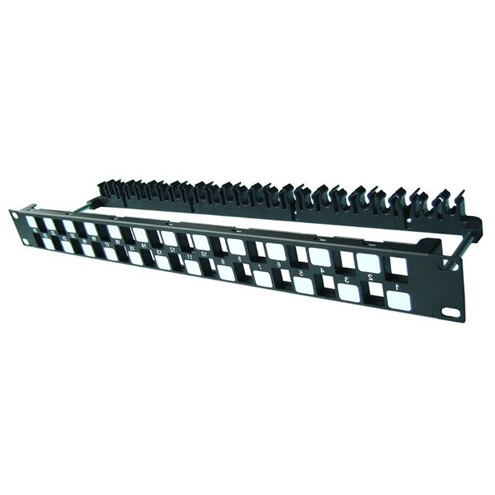 Khung thanh phối cáp Cat.6A 24 Port rỗng 19 inch DINTEK 1406-00011