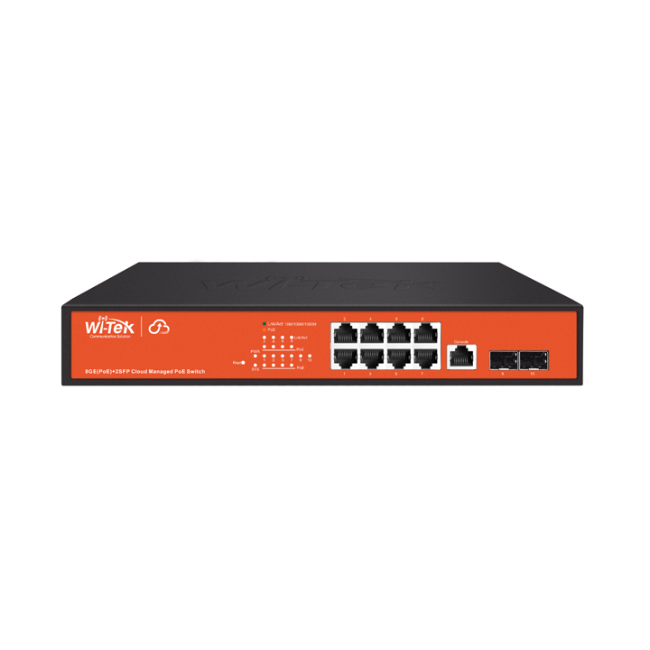 Cloud L2 Managed Switch 8 Port Gigabit PoE & 2 SFP Wi-Tek WI-PCMS310GF