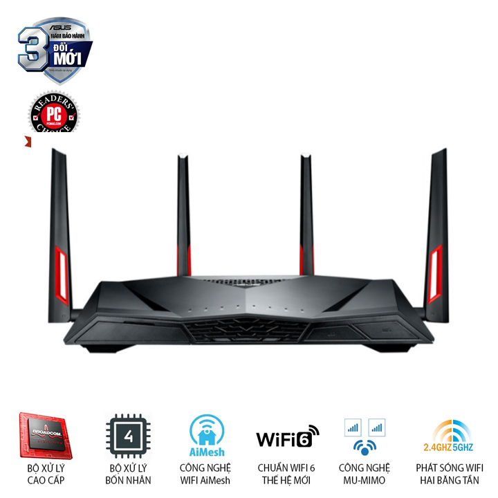 Modem Router Gigabit WiFi Dual Band ASUS AC3100 DSL-AC88U