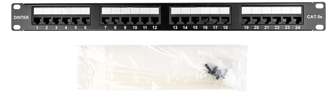 Patch Panel CAT.5e 24 Port 19 inch DINTEK 1402-03019