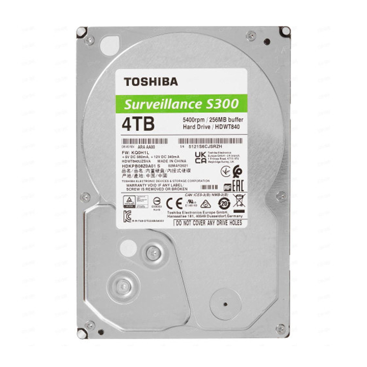 Ổ cứng HDD Toshiba 4TB HDWT840UZSVA 3.5inch dành cho Camera