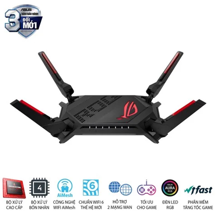 Gaming Router Wi-Fi 6 Băng tần kép chuẩn AX6000 ASUS GT-AX6000