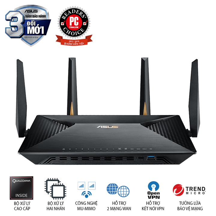 Router WiFi AC2600 MU-MIMO ASUS BRT-AC828 (Chuẩn Doanh Nghiệp)