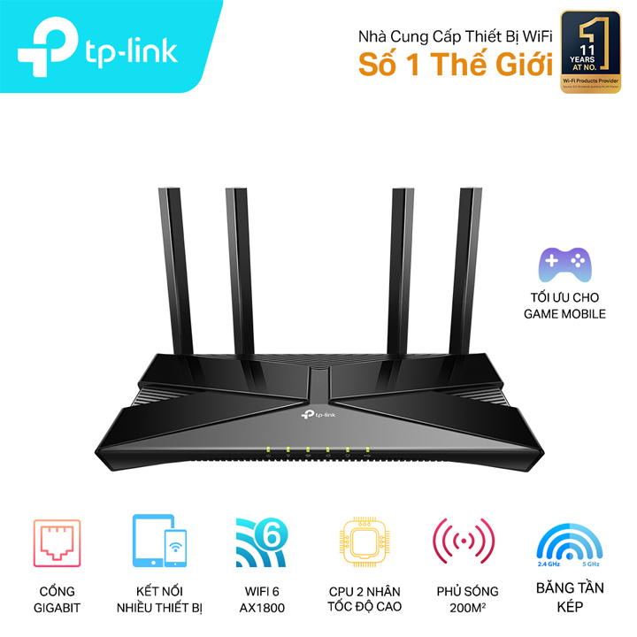 Router Wi-Fi 6 Băng tần kép AX1800 TP-Link Archer AX23