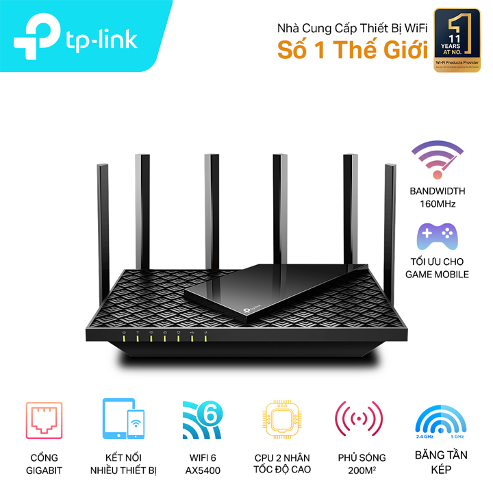 Router Wi-Fi 6 Băng Tần Kép AX5400 TP-Link Archer AX72