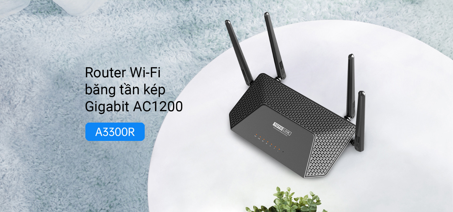 Router Wi-Fi băng tần kép AC1200 TOTOLINK A3300R