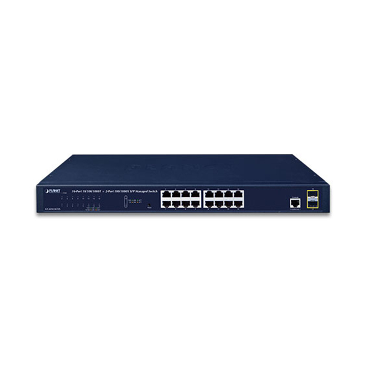 Managed Gigabit Switch PLANET GS-4210-16T2S (16 Cổng RJ45 PoE + 2 Cổng 1G SFP)