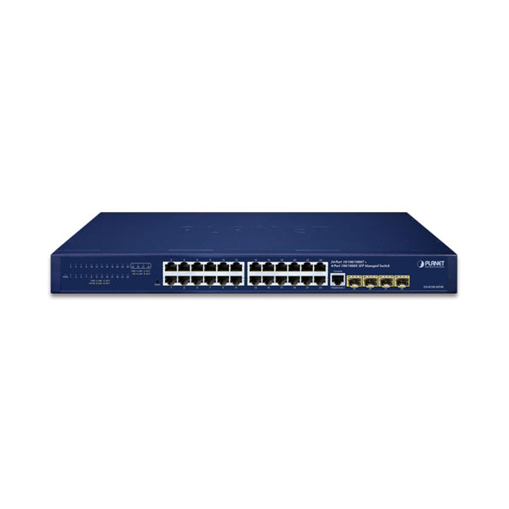 Switch 24 cổng Gigabit + 4 khe cắm SFP Gigabit PLANET GS-4210-24T4S