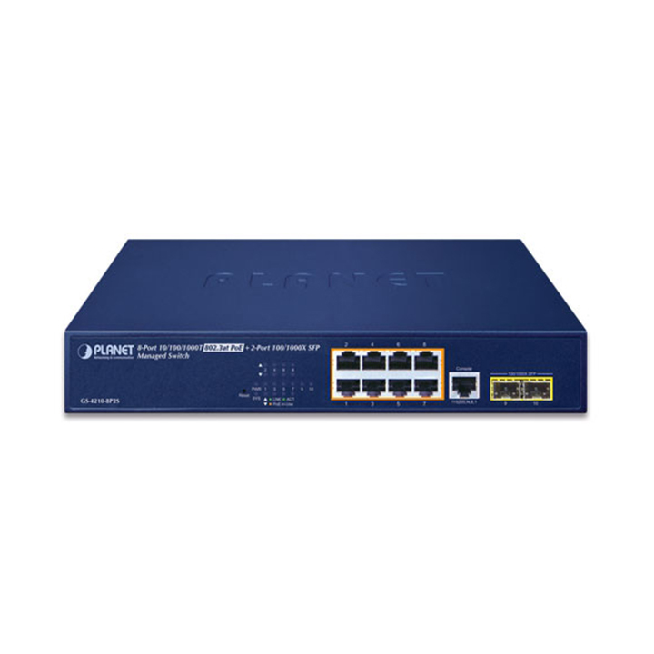 Managed Switch PLANET GS-4210-8P2S (8 cổng 1G PoE + 2 cổng 1G SFP)