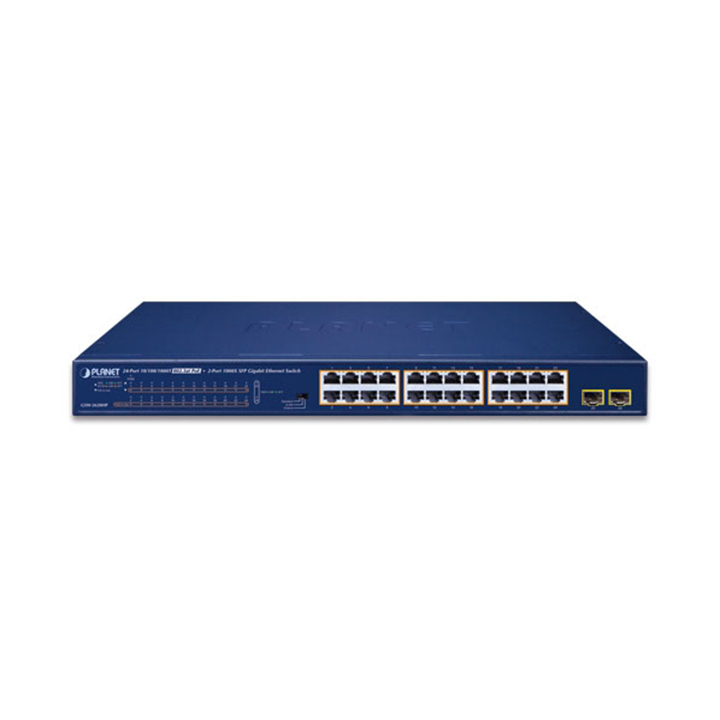 Unmanaged Gigabit Switch 24 Port GE POE + 2 Port SFP 1G PLANET GSW-2620HP