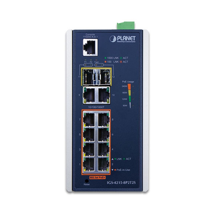 Managed Gigabit Switch PLANET IGS-4215-8P2T2S