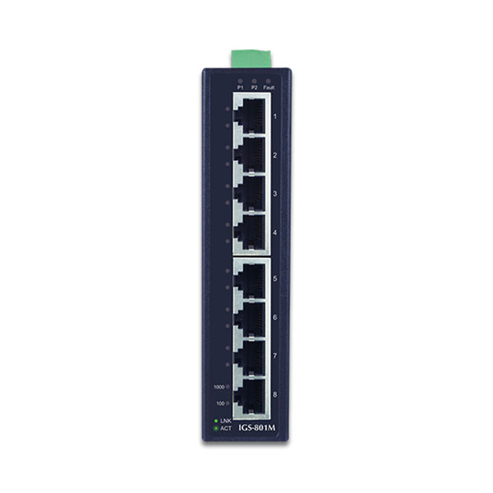 Industrial Managed Gigabit Switch 8 Port GE PLANET IGS-801M