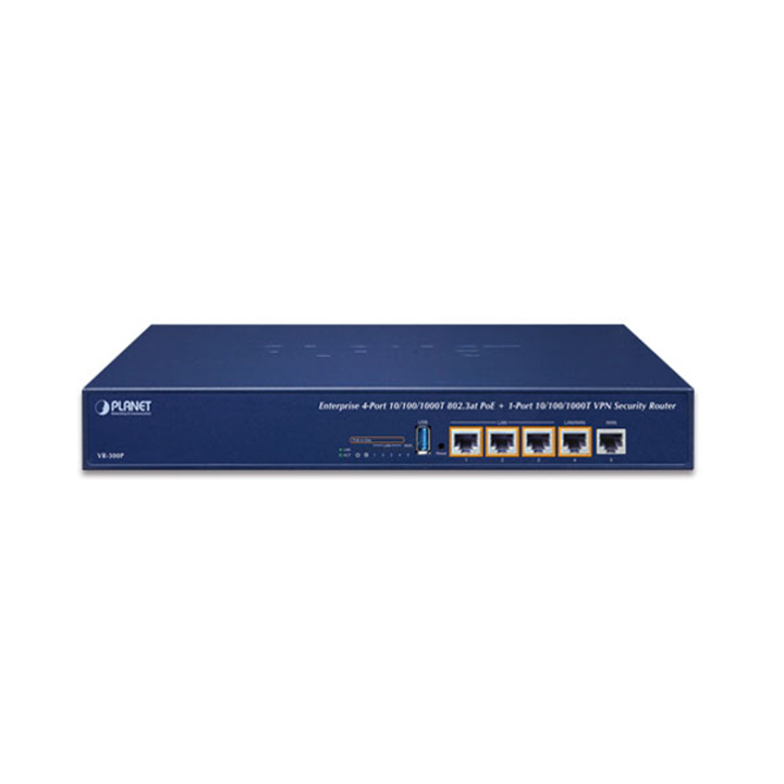 Router VPN Security Enterprise 4 Port GE 802.3at PoE + 1 Port GE PLANET VR-300P