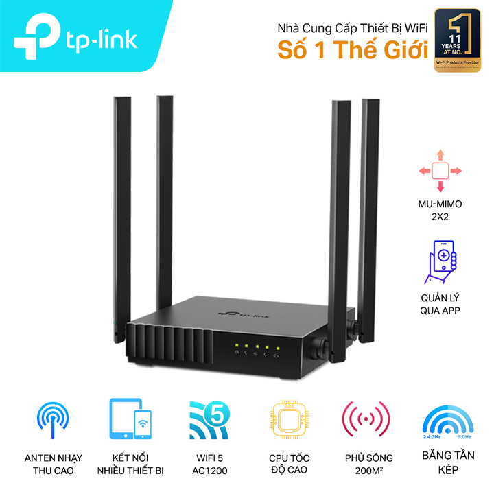 Router Wi-Fi Băng Tần Kép AC1200 TP-LINK Archer C54