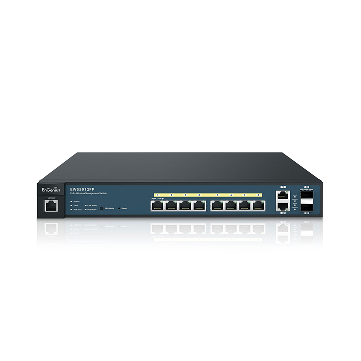 Managed Gigabit Switch 8 Port 130W PoE+ ENGENIUS EWS5912FP