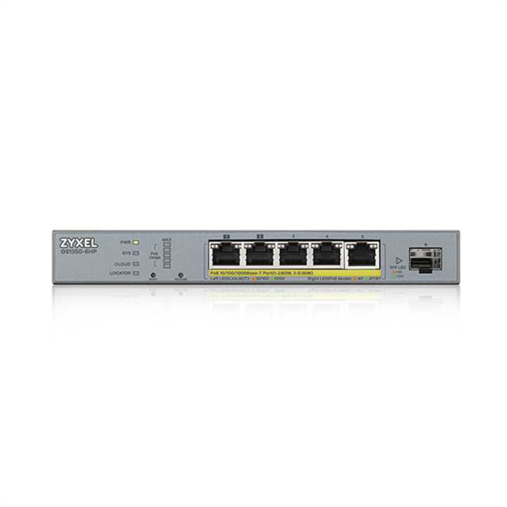 Smart Managed Gigabit Switch POE 5 Port ZYXEL GS1350-6HP