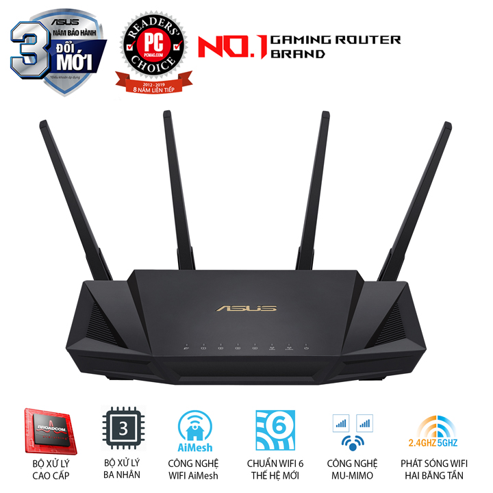 Gaming Router Wifi 6 3000Mbps ASUS RT-AX3000