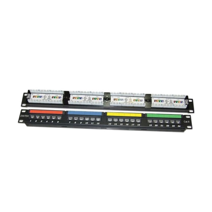 Thanh phối cáp Patch Panel Cat.6A UTP 1U 24P 19inch DINTEK 1406-00010