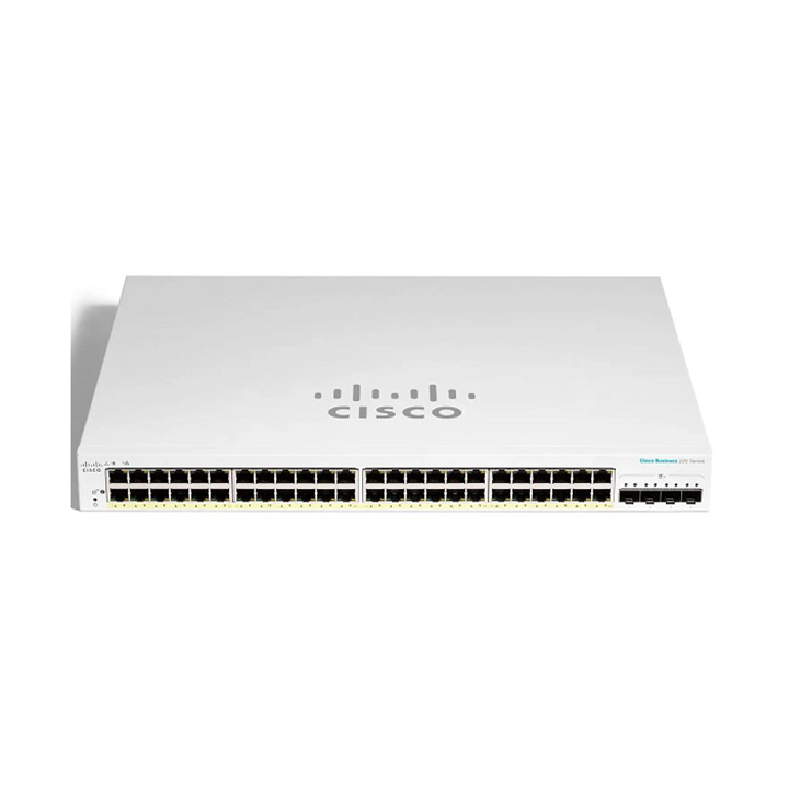 Thiết bị chuyển mạch Cisco CBS220-48P-4G-EU (48 Port PoE GE + 4 Port Gigabit SFP)