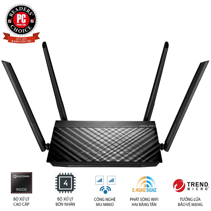 Gaming Router Wi-Fi Băng tần kép chuẩn AC1500 ASUS RT-AC59U